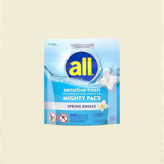 All Sensitive Fresh Mighty Pacs Laundry Detergent Pacs, 19 Count