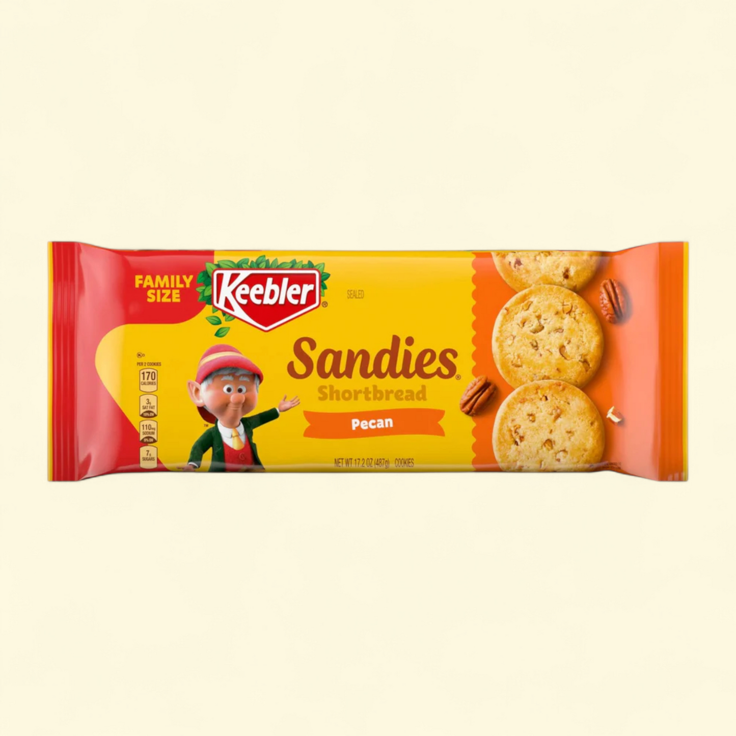 Keebler Sandies Pecan Cookies, Family Size 17.2 oz