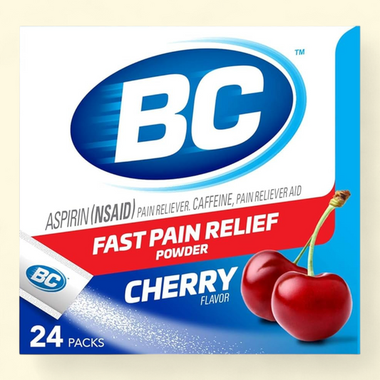 BC Powder Pain Reliever, Cherry Flavor Aspirin Dissolve Packs, 24 Ct