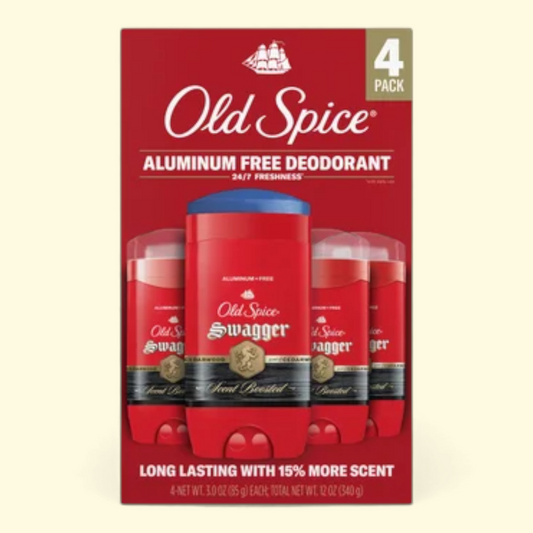 Old Spice Swagger Scent Boosted Aluminum Free Deodorant, 3 oz, 4-pack
