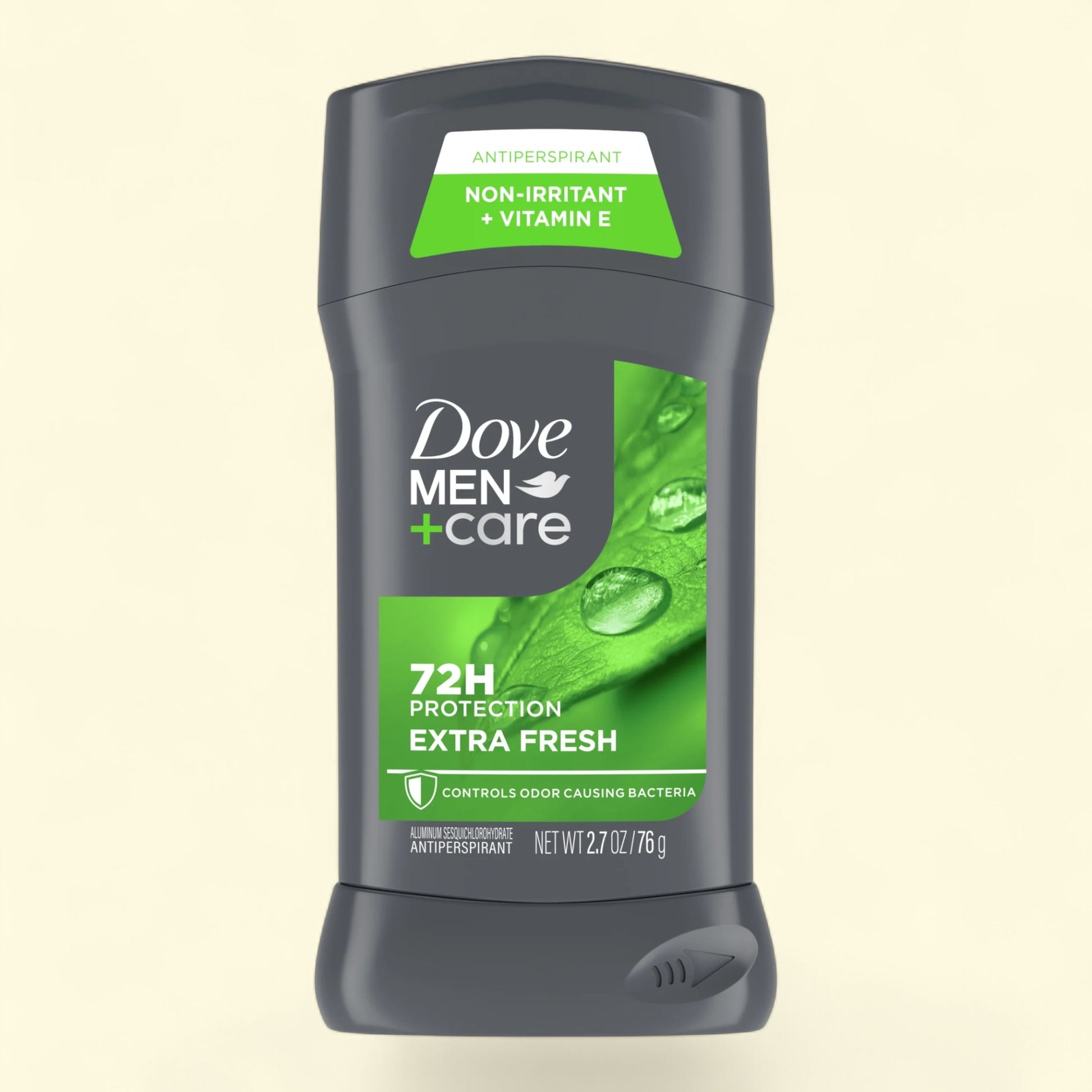Dove Men+Care antiperspirant stick on a beige background