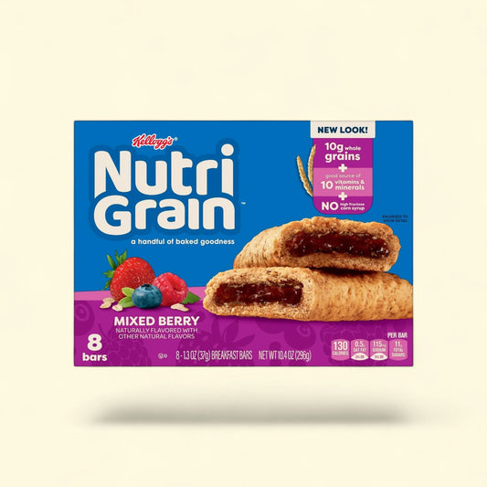 Kellogg's Nutri-Grain Mixed Berry Chewy Breakfast Bars, 10.4 oz, 8 ... — authentic US product shipped worldwide by Treatspree