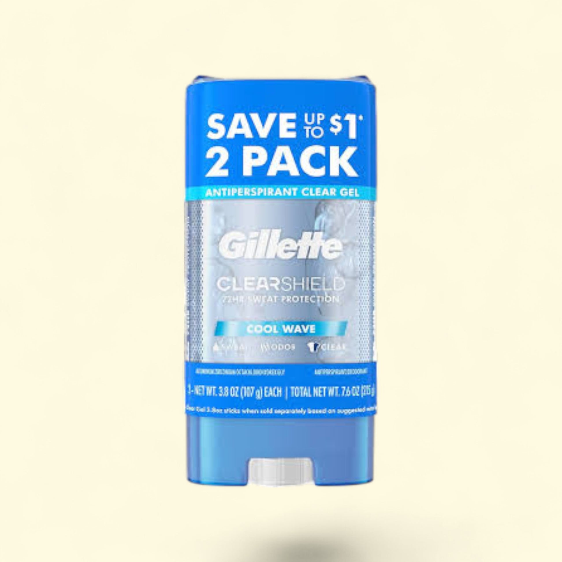 Gillette Clear Shield antiperspirant clear gel packaging