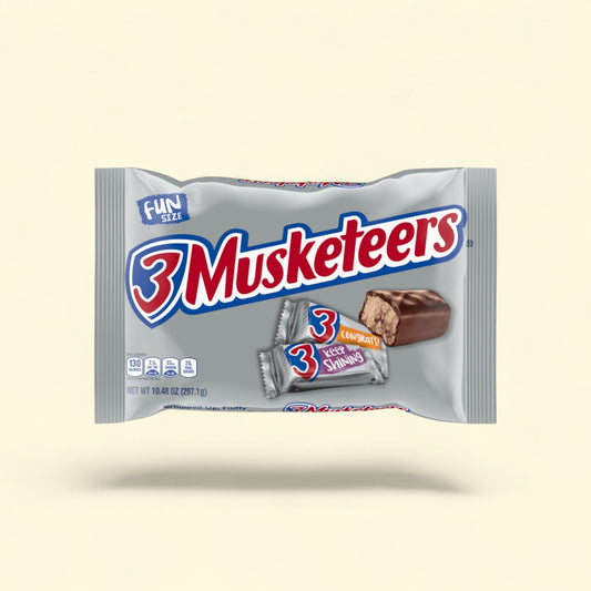 3 Musketeers Fun Size Chocolate Candy Bars, 10.48 oz. — authentic US product shipped worldwide by Treatspree