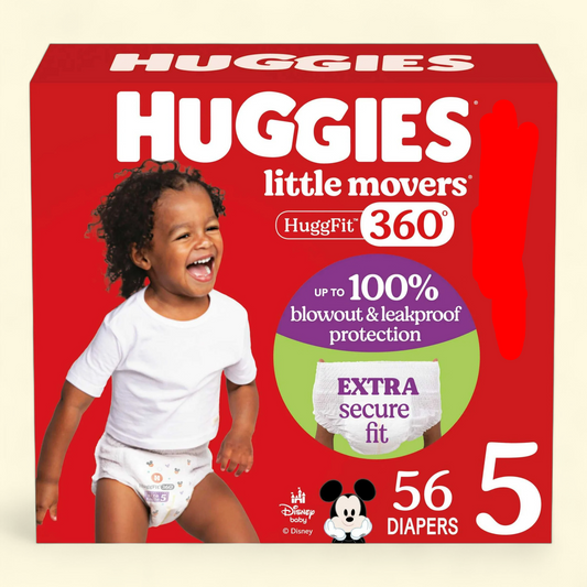 Huggies Little Movers Baby Diapers, Size 5 (27+ lbs), 56 Ct