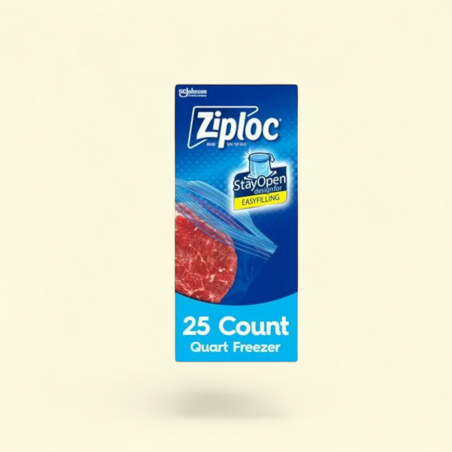 Ziploc Freezer Bags, Quart, 25 Count