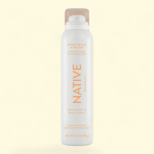 Native deodorant and body spray bottle