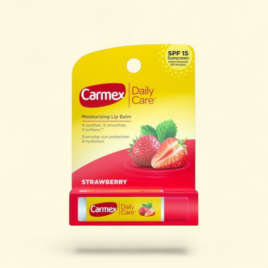 Carmex Daily Care Moisturizing Lip Balm Stick, SPF 15, Strawberry, 1 Count