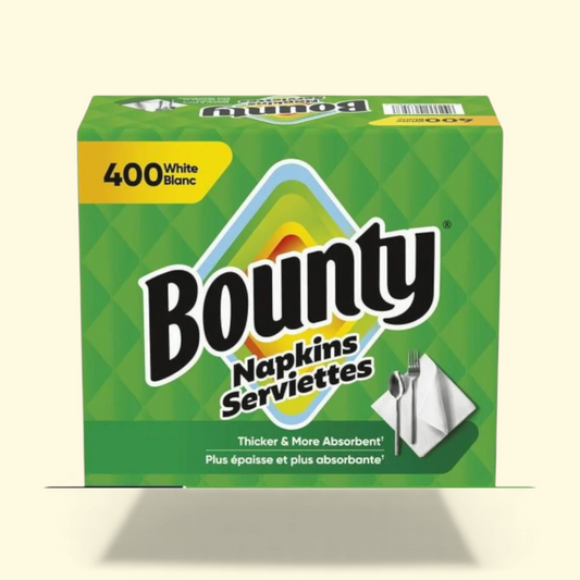 Bounty Paper Napkins, White, 400 Count