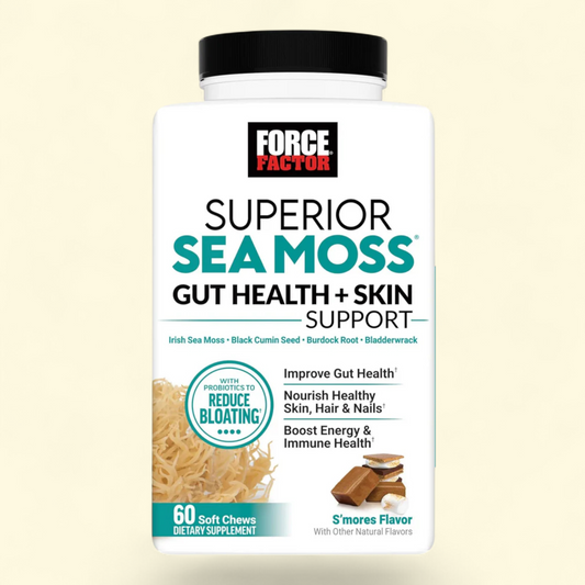 Force Factor Sea Moss Gut Health + Skin Support Soft Chews, S'mores, 60 Count