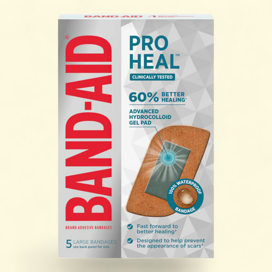 BAND-AID Extra Large Pro Heal Bandages + Hydrocolloid Pads, 5 Count