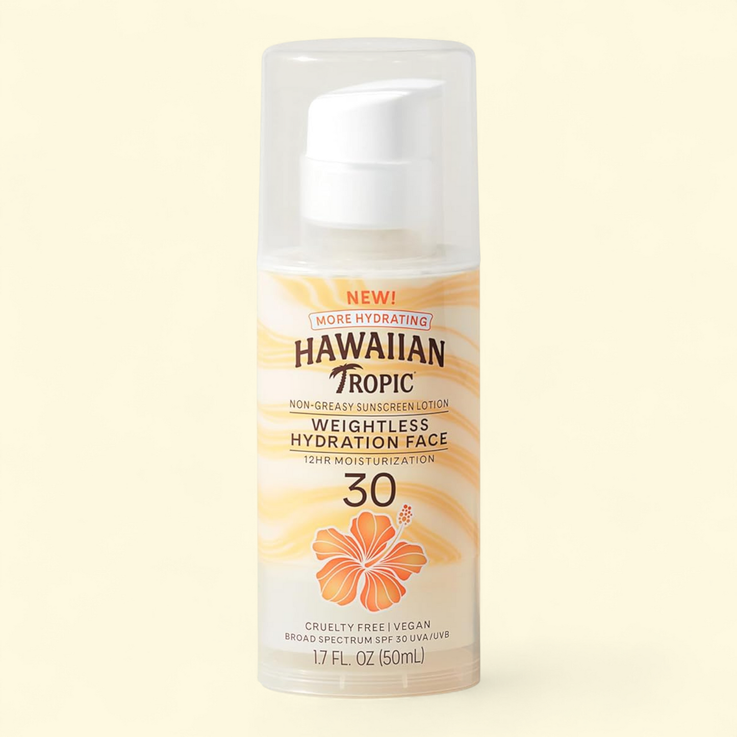 Hawaiian Tropic Sunscreen, Weightless Hydration Lotion SPF 30, Travel Size 1.7oz