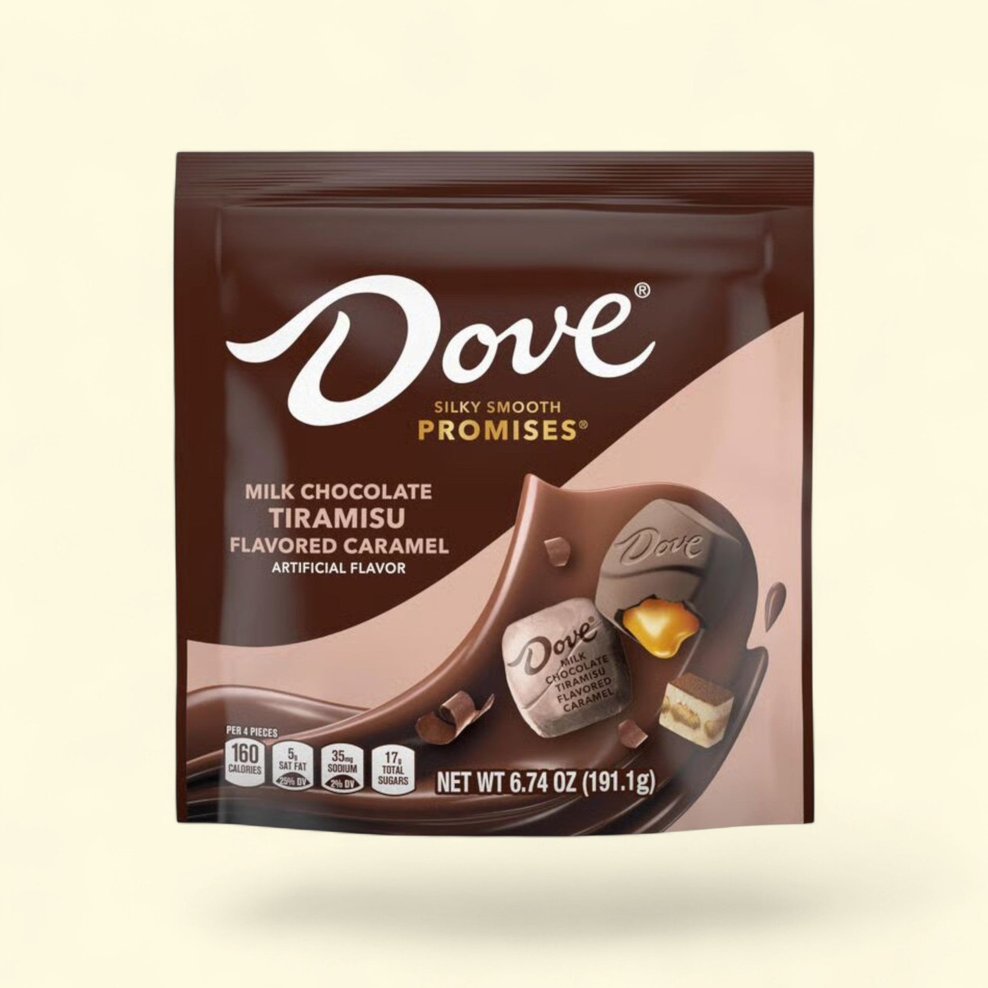 Dove Promises Milk Chocolate Tiramisu Caramel Candy, 6.74 oz — authentic US product shipped worldwide by Treatspree