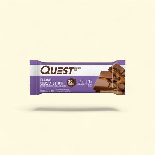 Quest Protein Bar, Caramel Chocolate Chunk, 12 Count — authentic US product shipped worldwide by Treatspree