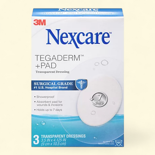 Nexcare Tegaderm + Pad Transparent Dressing, 3.5" x 4.125", 3/Pack