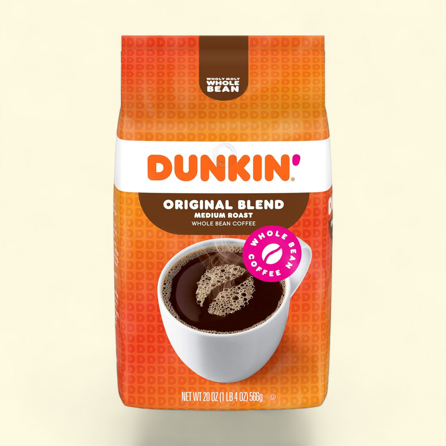Dunkin’ Original Blend Whole Bean Coffee, Medium Roast, 18 oz