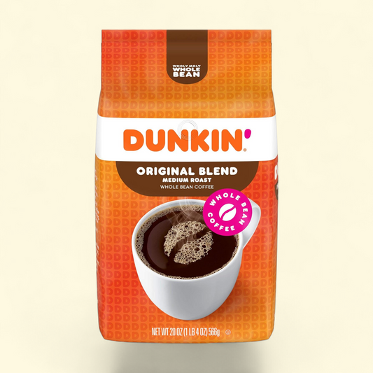 Dunkin’ Original Blend Whole Bean Coffee, Medium Roast, 18 oz