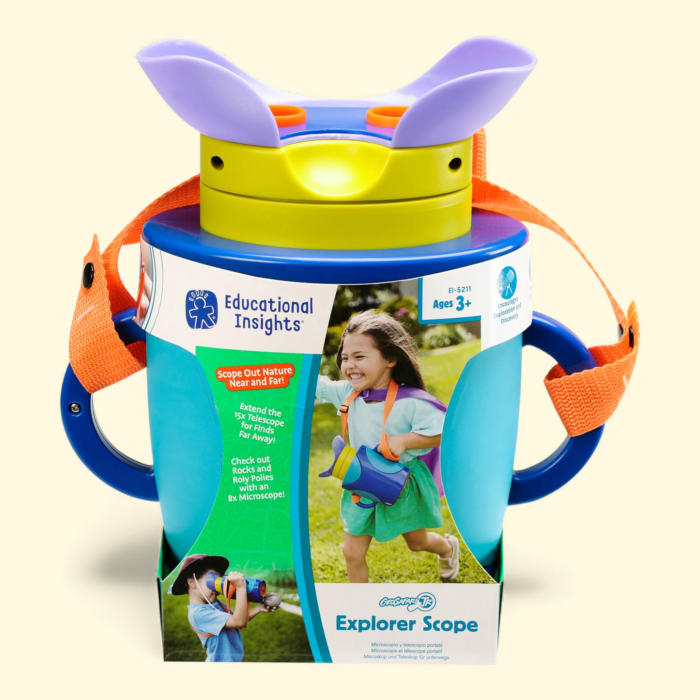 Educational Insights GeoSafari Jr. Explorer Scope, 2-in-1 Microscope & Telescope, Ages 3+