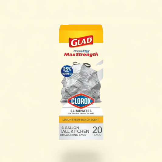 Glad ForceFlex MaxStrength Kitchen Trash Bags, 13 Gallon, 20 Bags