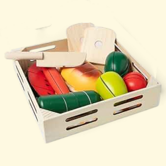 Melissa & Doug Cut & Slice Wooden Play Food, 22 Pieces