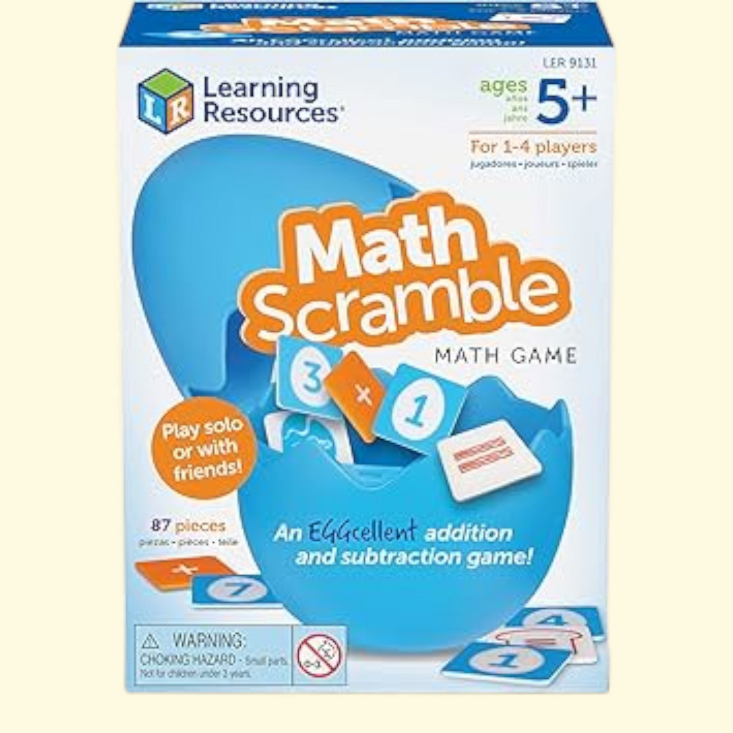 Learning Resources Math Scramble Game, 87 pieces, 1 count