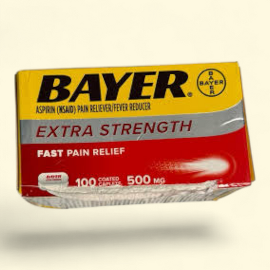 Bayer Aspirin Extra Strength Pain Reliever, 500mg Coated Tablets, 100 Ct