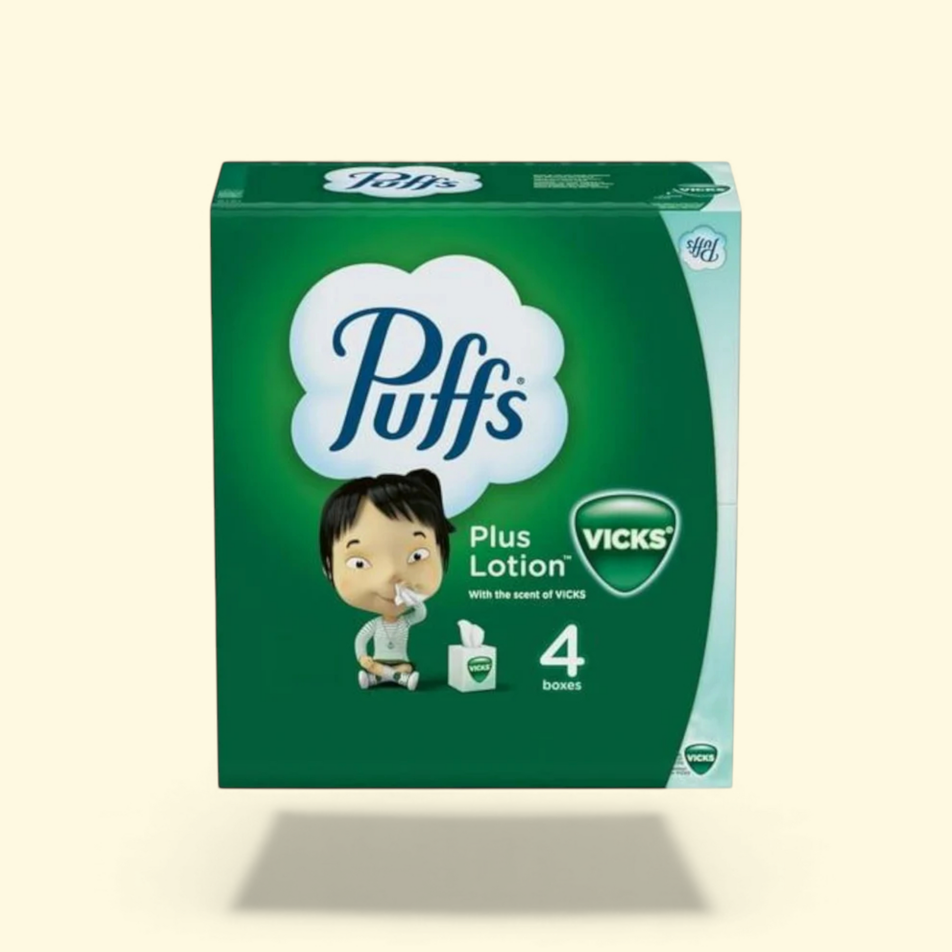 Puffs Plus Lotion Facial Tissue, 4 Cubes, 48 Tissues per Box