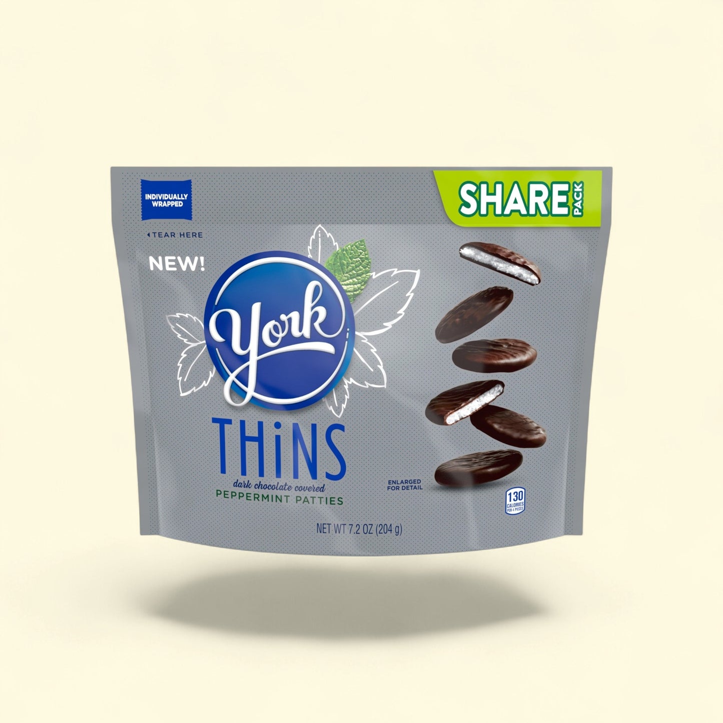 York Thins Dark Chocolate Peppermint Patties Candy, 7.2 oz — authentic US product shipped worldwide by Treatspree