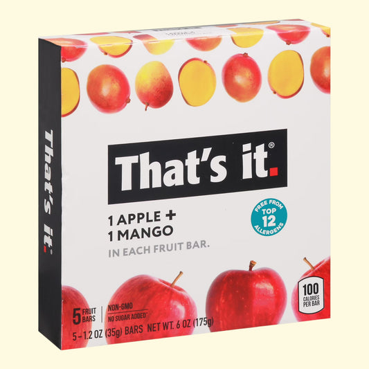 That's it. Chewy Apple + Mango Wellness Fruit Bars, 1.2 oz, 5 Count — authentic US product shipped worldwide by Treatspree