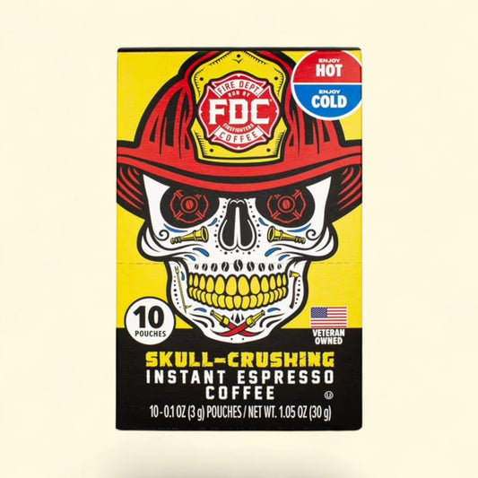 Fire Department Coffee, Skull-Crushing Instant Espresso, 10 Pack