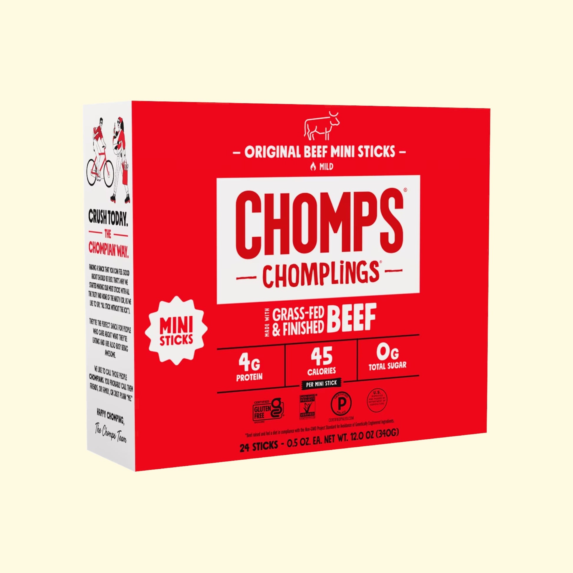 Chomplings Mini Jerky Meat Sticks, 4g (24 Count) — authentic US product shipped worldwide by Treatspree