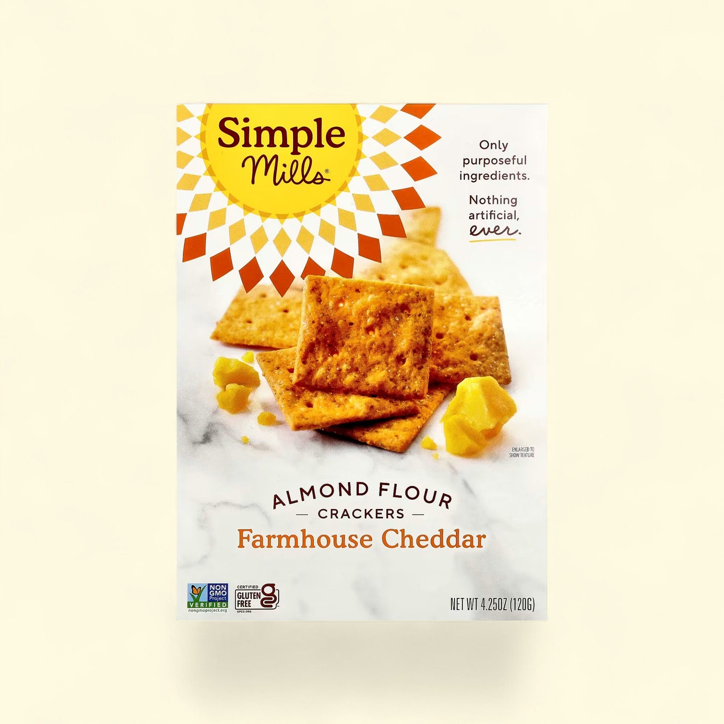 Simple Mills Almond Flour Crackers, Farmhouse Cheddar, 4.25 oz