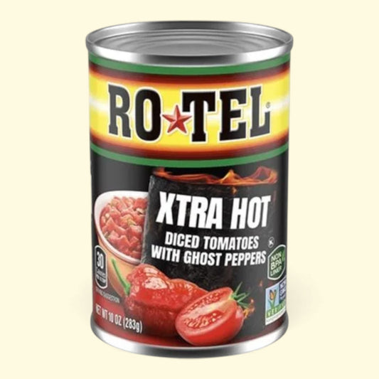 Rotel  xtra hot diced tomatoes with ghost peppers