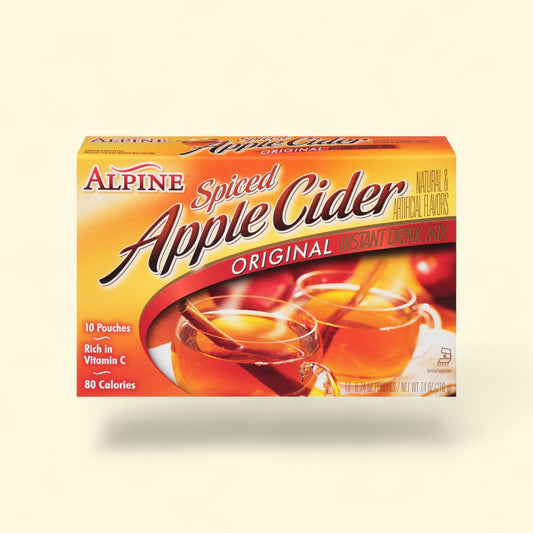Treatspree Alpine Original Spiced Apple Cider Instant Drink Mix, 10 pouches. Rich in Vitamin C, 80 calories.