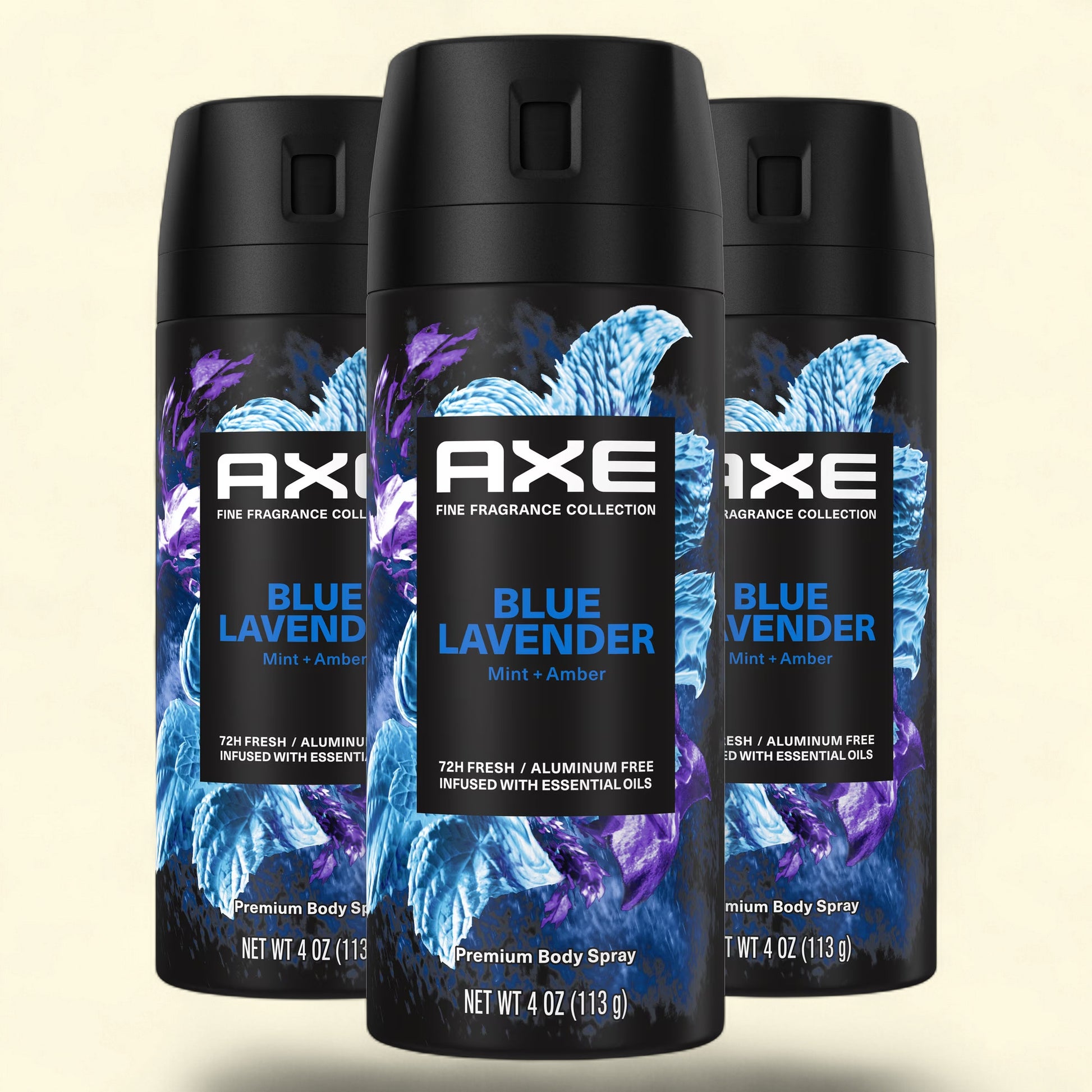 AXE Premium Deodorant Body Spray, Blue Lavender, 4 oz., 3 pk. — authentic US product shipped worldwide by Treatspree