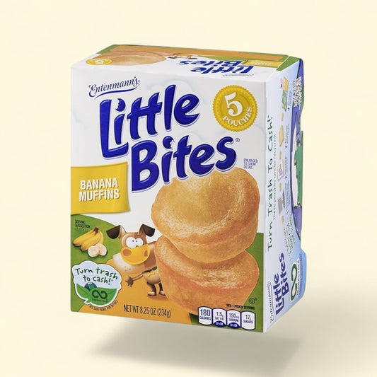 Treatspree Little Bites Banana Muffins, 5 pouches, made with real bananas, no high fructose corn syrup.