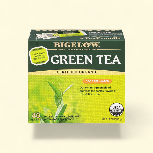 Treatspree Bigelow Organic Decaffeinated Green Tea Bags, 40 count box. USDA Organic certified.