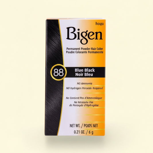 Treatspree Bigen Permanent Powder Hair Color 88 Blue Black, ammonia-free formula, 0.21 oz.