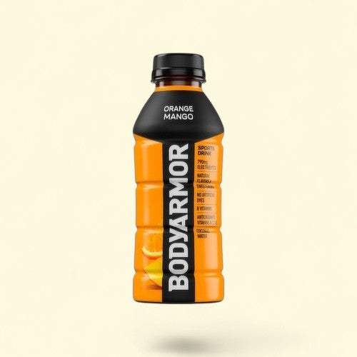 Treatspree BODYARMOR Orange Mango Sports Drink bottle with electrolytes and vitamins, 20 fl oz.