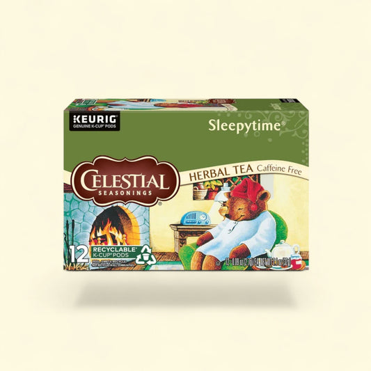 Treatspree Celestial Seasonings Sleepytime herbal tea K-Cups, 12 count, caffeine-free, chamomile, spearmint, lemongrass.