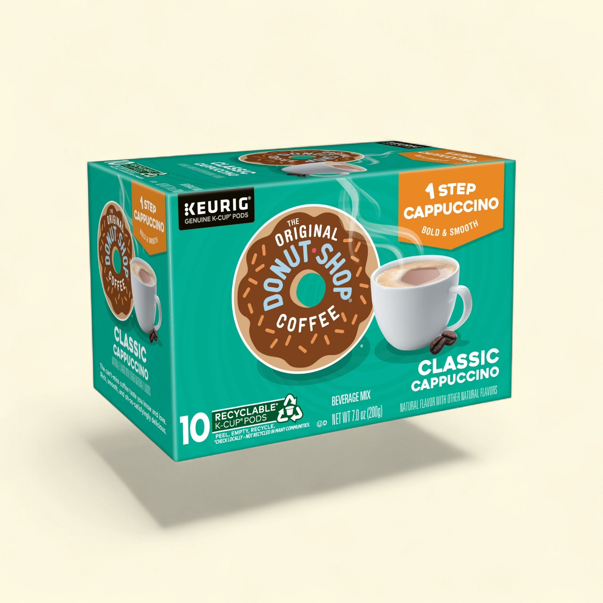Treatspree The Original Donut Shop Classic Cappuccino K-Cup Coffee Pods, 10 count, bold and smooth beverage mix.