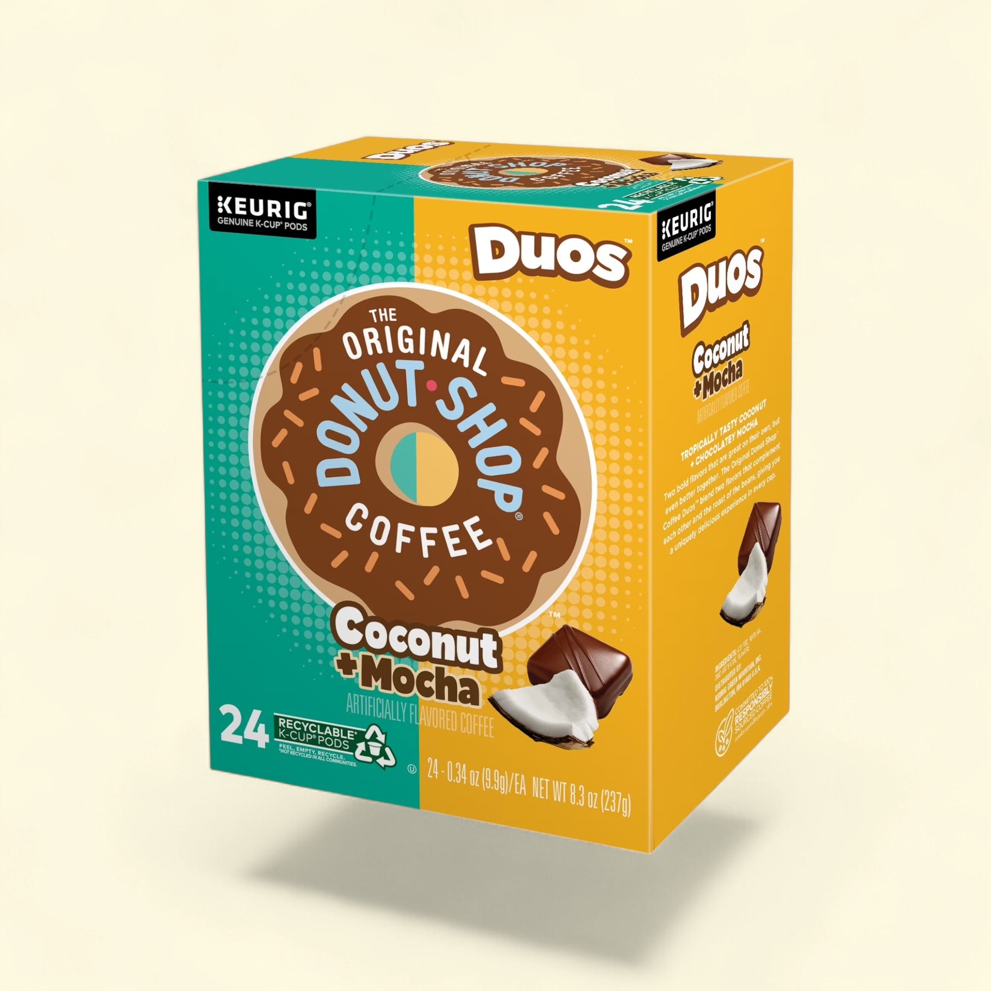 Treatspree The Original Donut Shop Coconut Mocha K-Cup Coffee Pods, 24 count, medium roast, artificially flavored coffee.