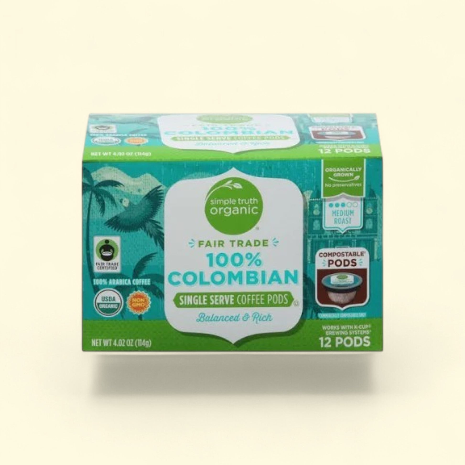 Simple Truth Organic, 100% Colombian Medium Roast Coffee Pods, 12 c... — authentic US product shipped worldwide by Treatspree