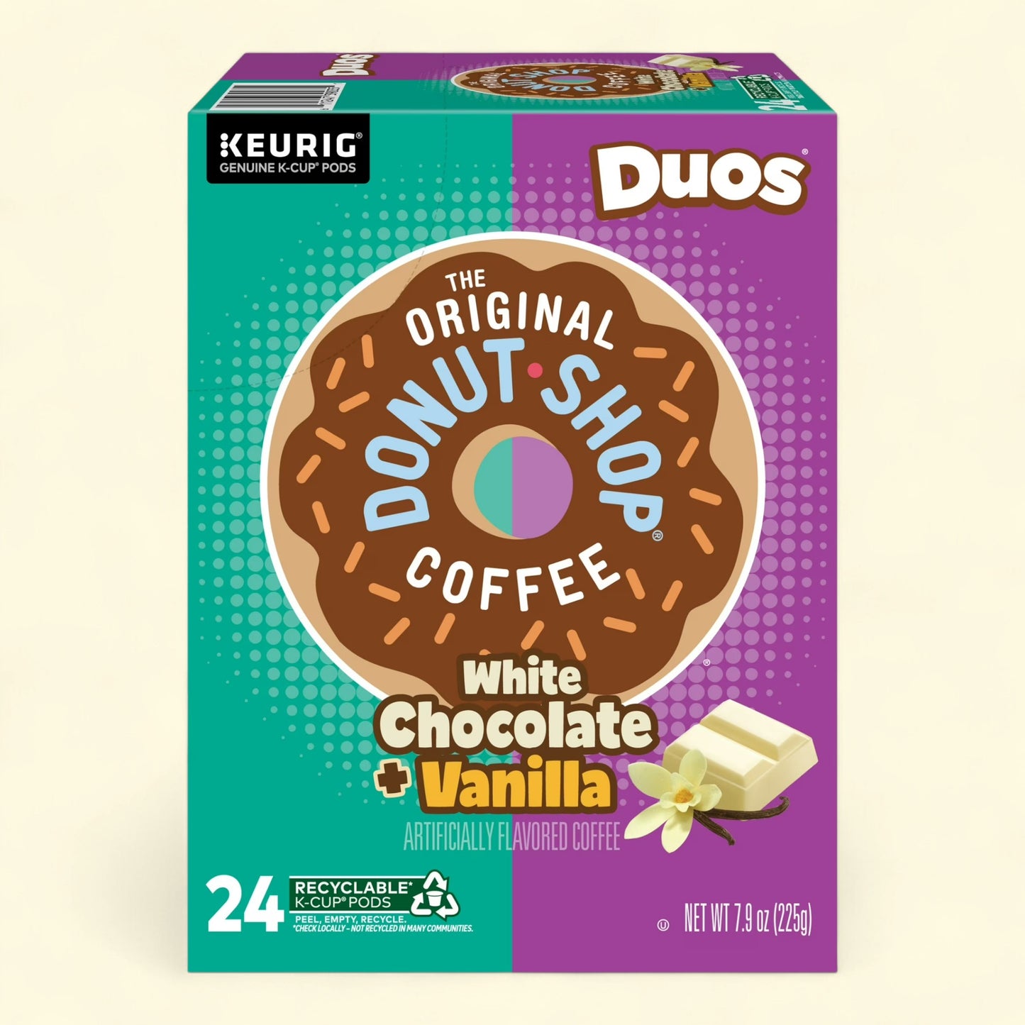 Treatspree The Original Donut Shop Duos White Chocolate + Vanilla medium roast K-Cup coffee pods, 24 count.
