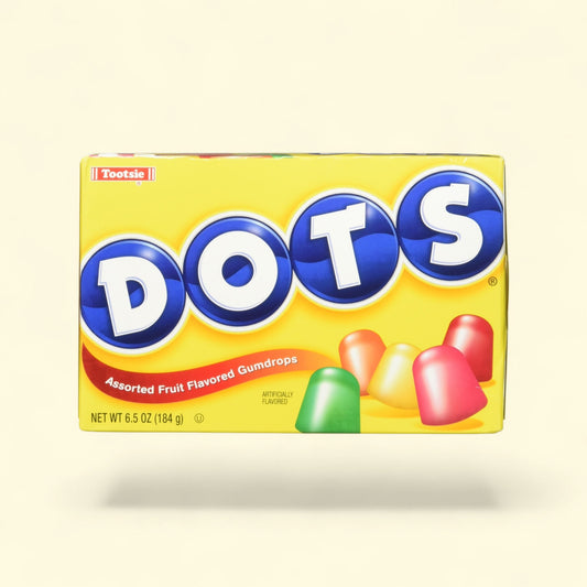 Treatspree Tootsie Dots Assorted Fruit Flavored Gumdrops, 6.5 oz box with 5 fruit flavors.
