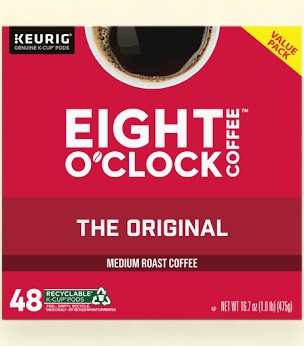 Treatspree Eight O'Clock Coffee The Original Medium Roast K-Cup Pods, 48 count. Made with 100% Arabica beans.