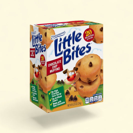 Treatspree Entenmann's Little Bites Chocolate Chip Muffins, 20 mini muffins in 5 pouches, made with real chocolate.