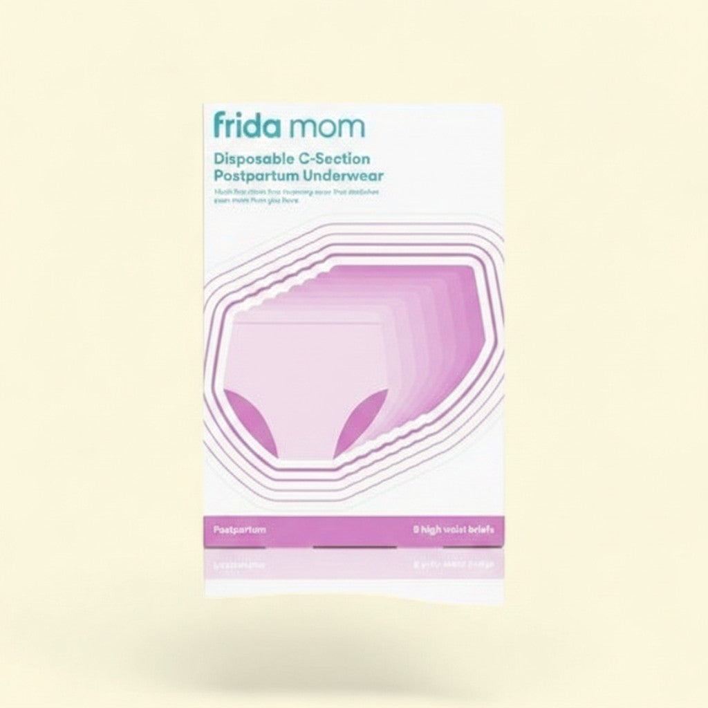 Treatspree Frida Mom disposable C-section postpartum underwear, high-waist briefs, 8 count, pink