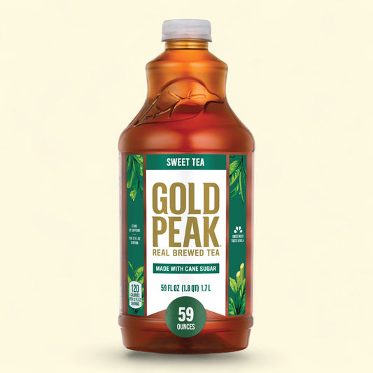 Treatspree Gold Peak Sweetened Black Tea, 59 fl oz bottle made with cane sugar and real brewed tea.