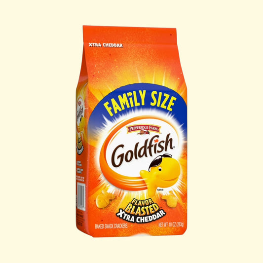 Goldfish Crackers, Flavor Blasted Xtra Cheddar Crackers, Family Siz... — authentic US product shipped worldwide by Treatspree